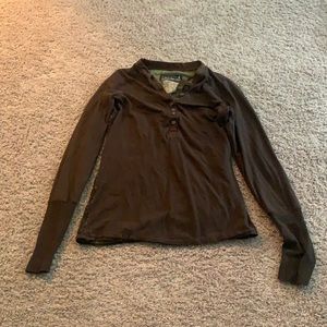 Brown , V-Neck , button shirt